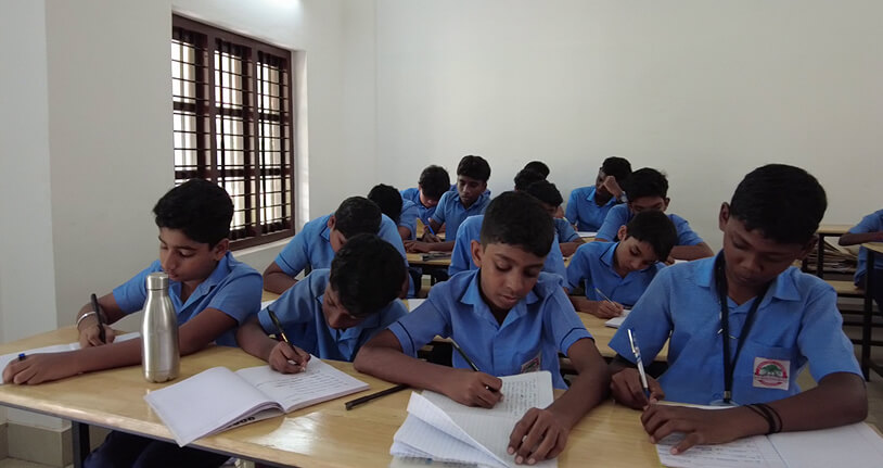 A regular school day with ideas taking shape on paper