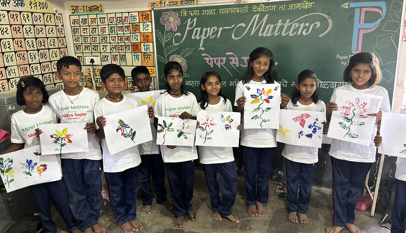 Children pour their creativity onto paper